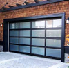 remote control commercial overlap trackless tempered glass roll up garage doors 