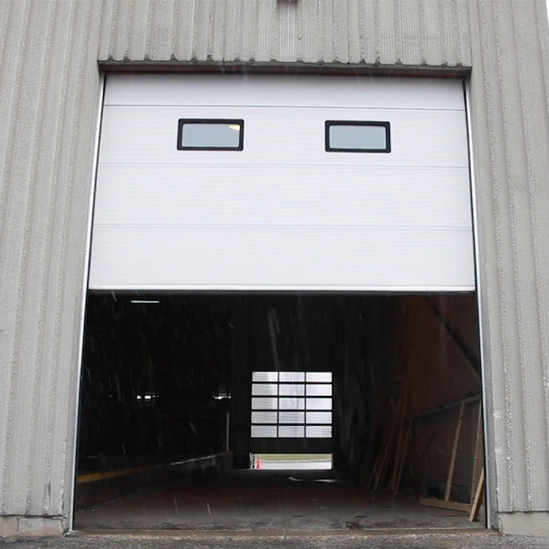 Electrical side sliding steel Vertical Lift Industrial external Doors with entran 