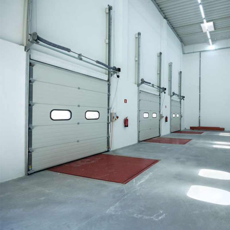 Electrical side sliding steel Vertical Lift Industrial external Doors with entran 