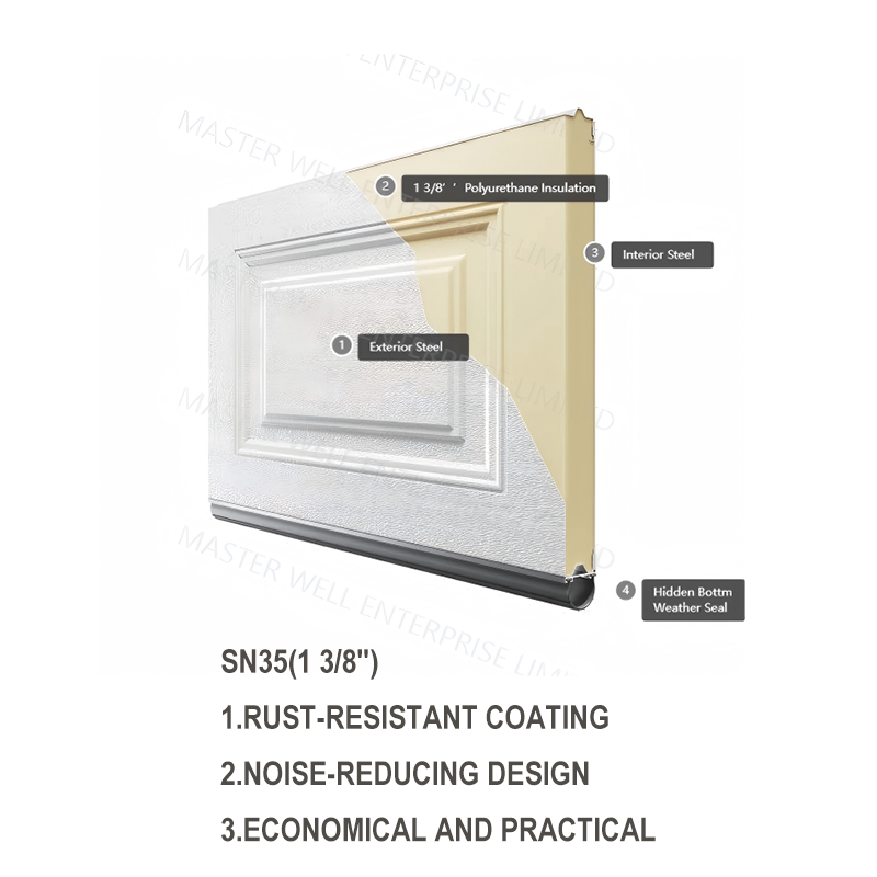 Wooden Windowed Steel Garage Door