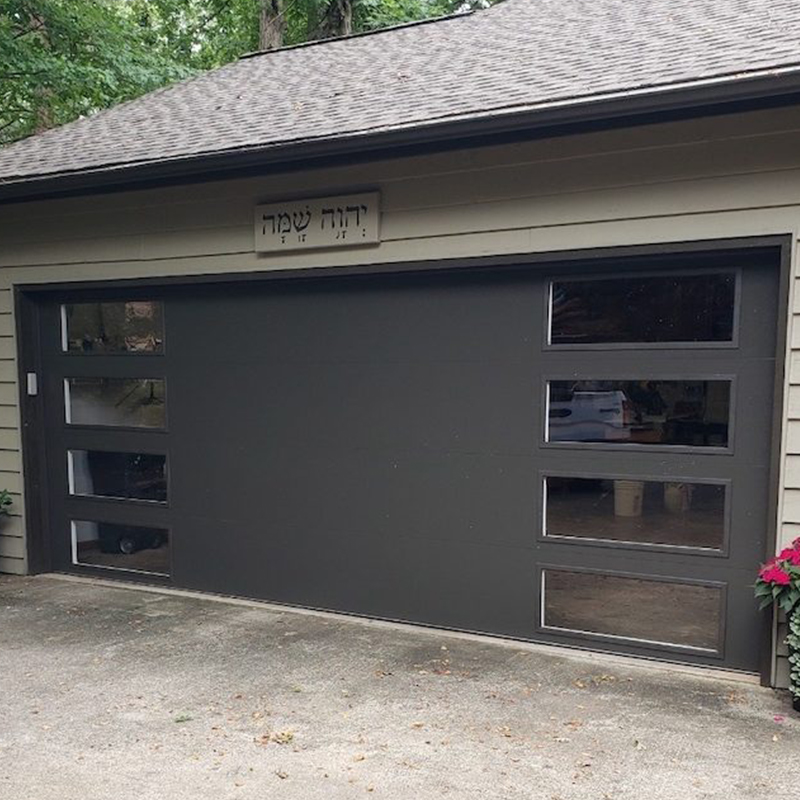 Motor Drive Residential Security Sandwich Metal Overhead Garage Doors with Glass