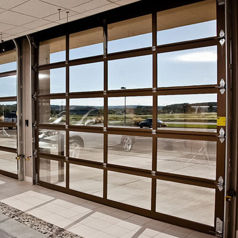 Residential Model Full View Tempered Glass Aluminum Garage Door