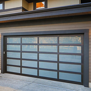 Single Car Modern Glass Panel Insulated Glass Aluminum Garage Door