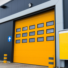 Automatic Vertical Lift Steel Overhead Sectional Industrial Doors with Windows 