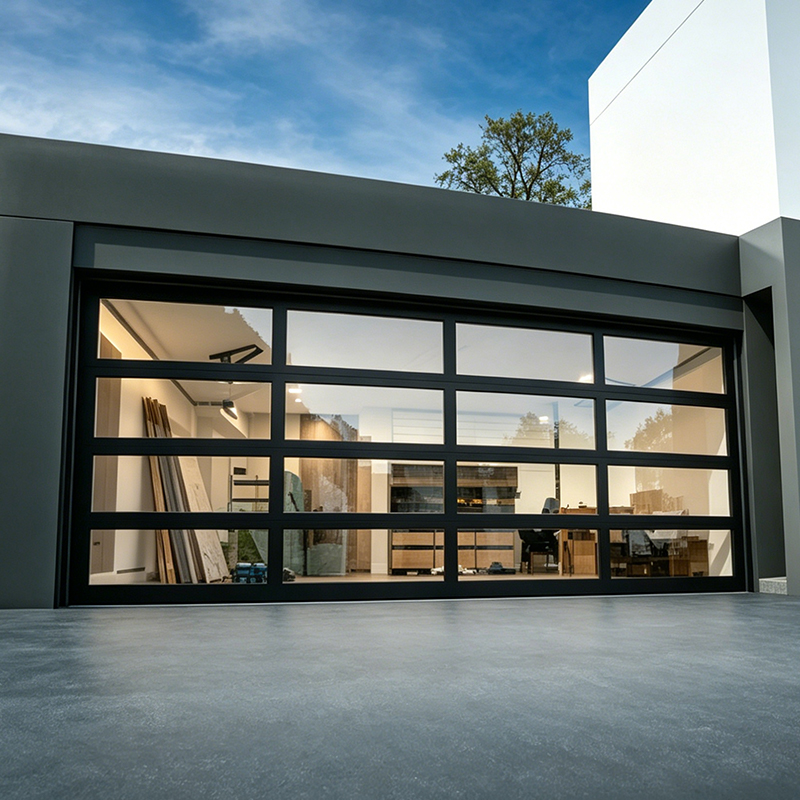 Tempered Modern Glass Overhead Doors