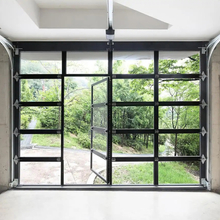 16 X 7 Full View Plexiglass Glass Aluminum Garage Door with Passing Door