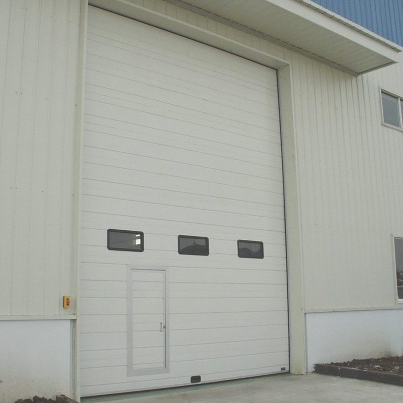 Automatic Electrical Steel Overhead Sectional Industrial Doors with Windows 