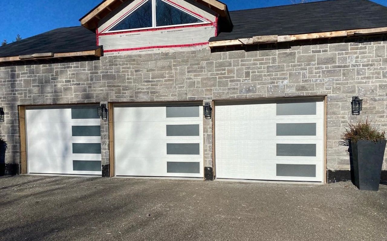 steel garage door with windows