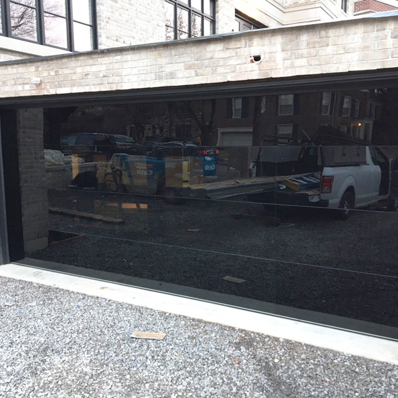 Restaurants Full View Frameless Insulated Glass Aluminum Garage Door