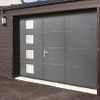 16x7 Motor Drive Residential Insulated Perforated Double Skinned Overhead Garage Doors with Pedestrian Door 