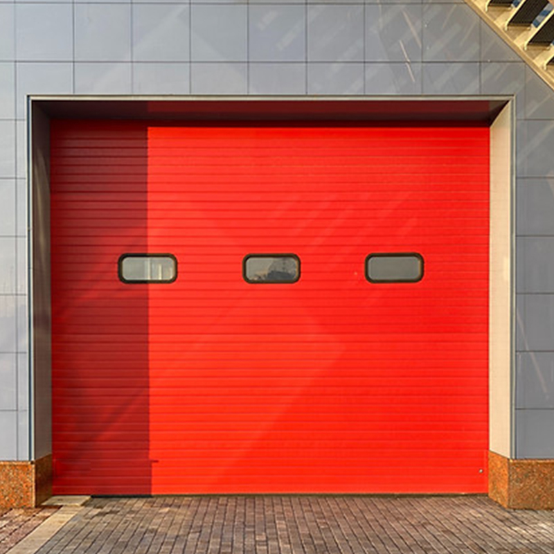 Remote Control Thermal Insulated Steel Overhead Sectional Industrial Doors with Windows 