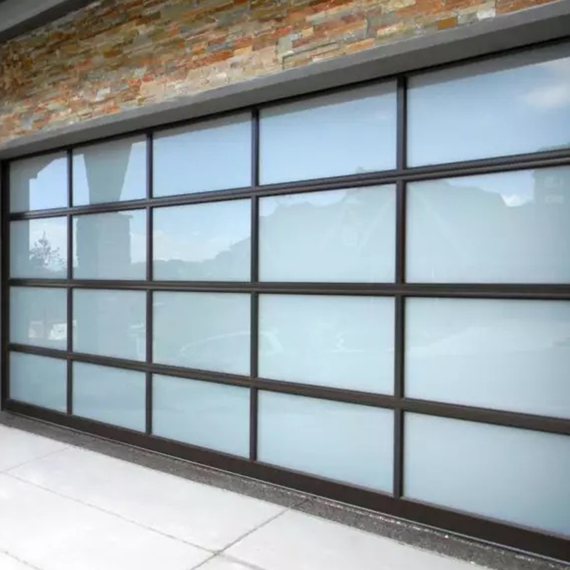 Restaurants Modern Frosted Glass Alumium Garage Door