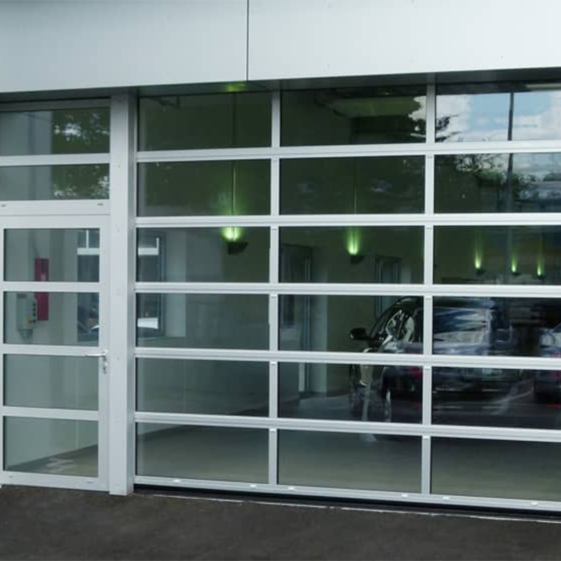Aluminum modern Glass Garage Door Full View Clear Glass Garage Door 