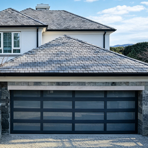 Residential Contemporary Frosted Glass Garage Door
