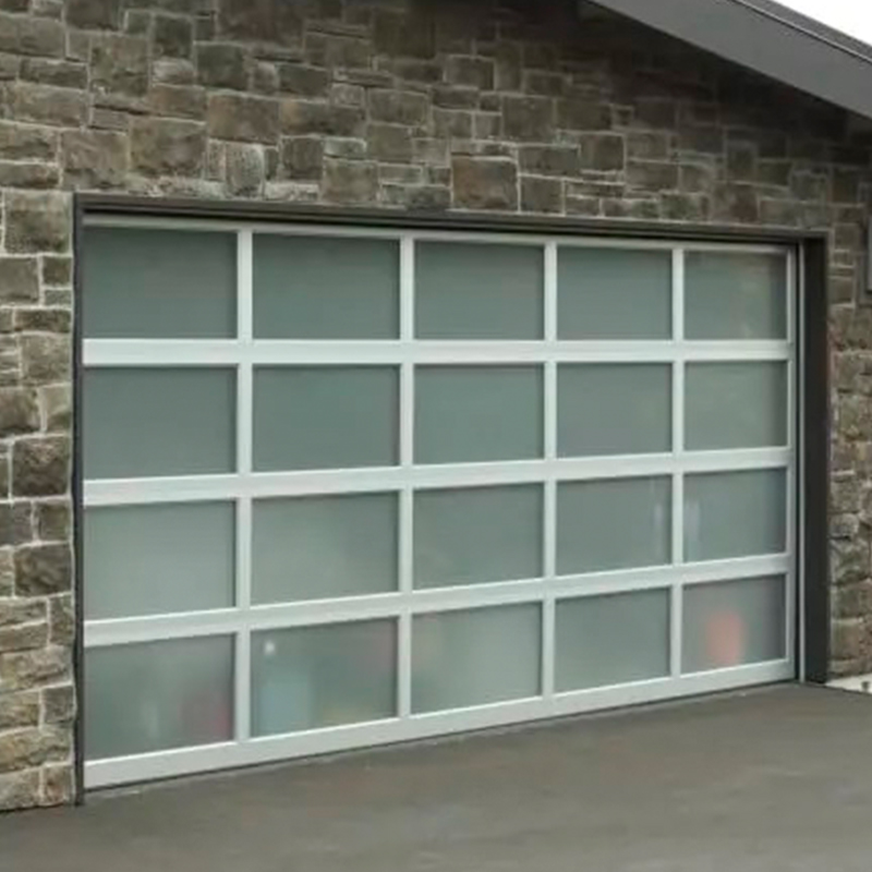 White Modern Insulated Glass Alumium Garage Door