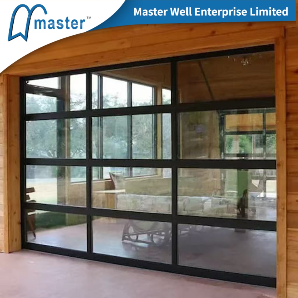 framed glass garage door