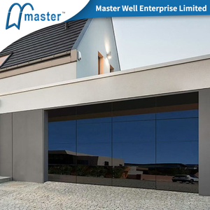 Black Frameless Overhead Aluminum Glass Garage Door