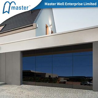 Black Frameless Overhead Aluminum Glass Garage Door