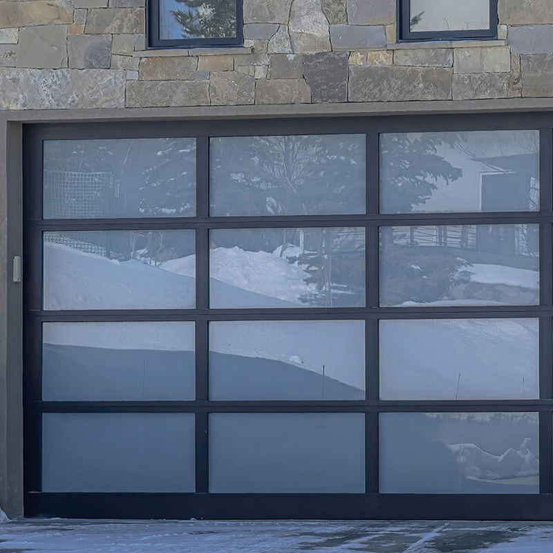 Clear Modern Tempered Glass Alumium Garage Door