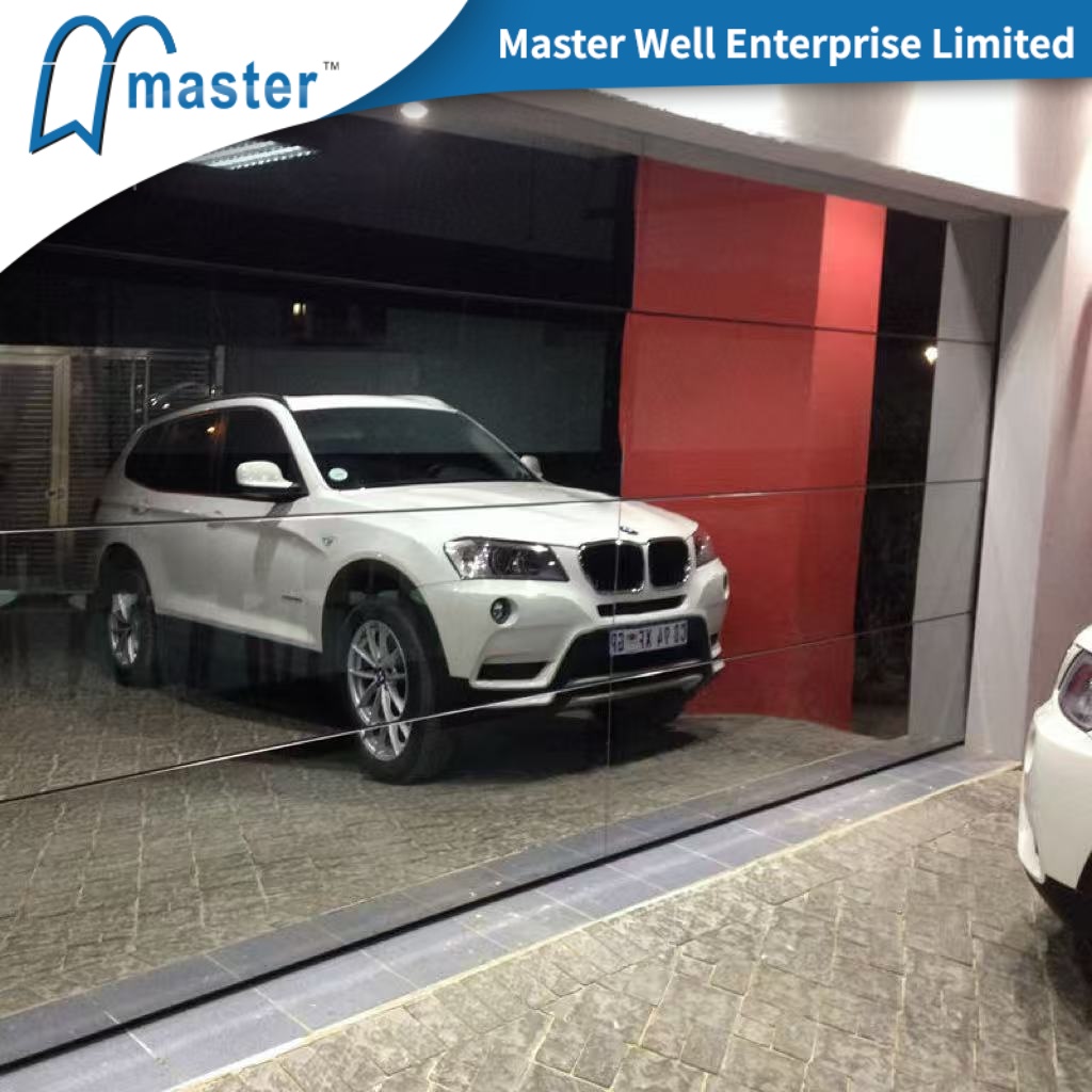 Black Frameless Overhead Aluminum Glass Garage Door