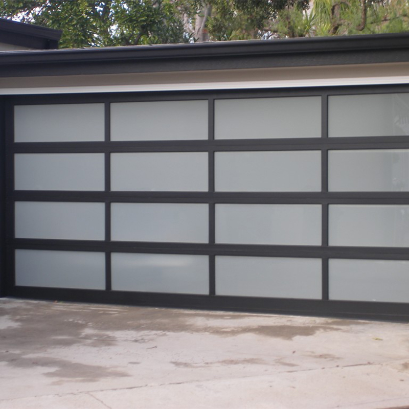 10x10 Modern Tempered Glass Alumium Garage Door