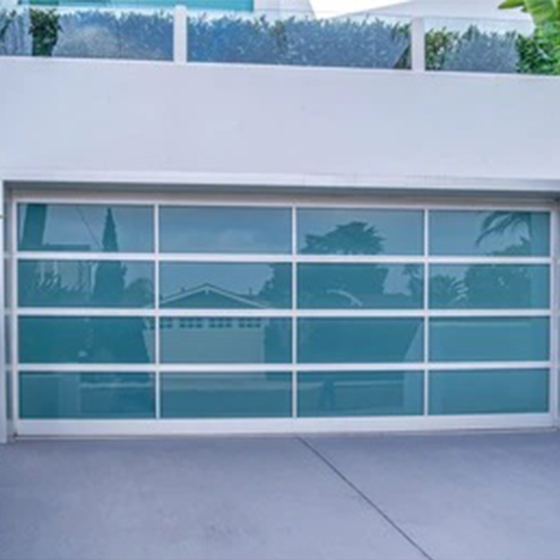 8'x8' Modern Anodized Aluminum Glass Garage Door