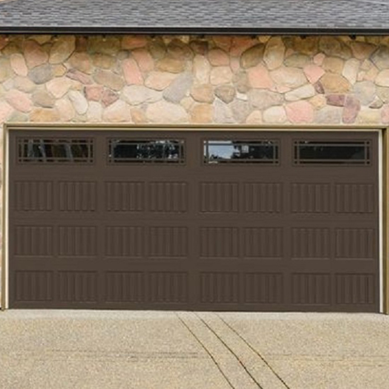Electric Commercial Insulated Security Galvanized Steel Sandwich Overhead Garage Doors with Glass 