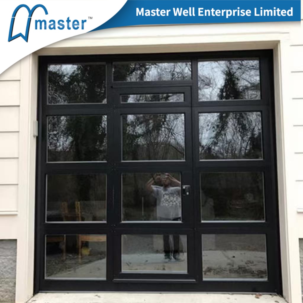 framed glass garage door