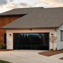Black Frameless Overhead Aluminum Glass Garage Door