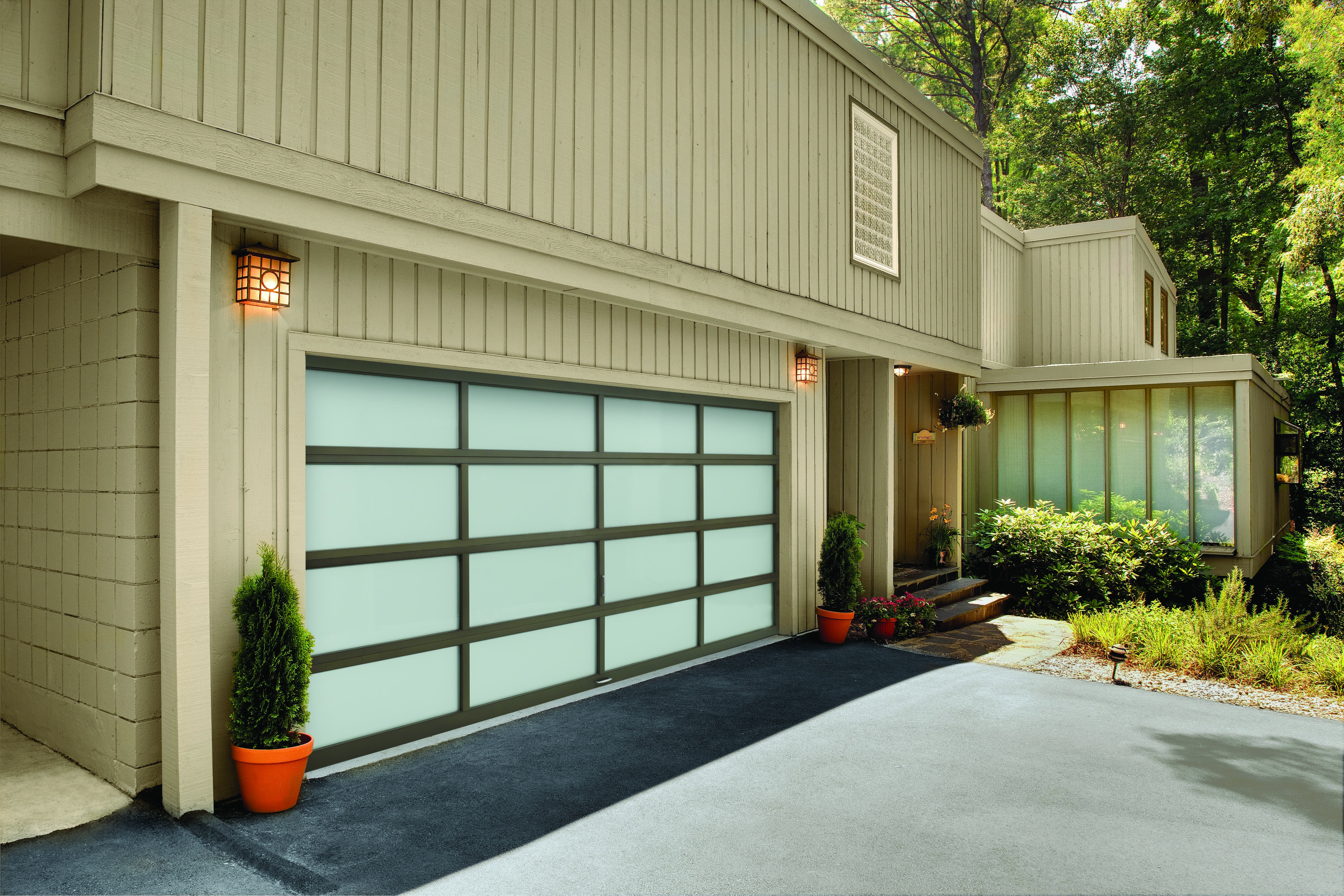 Aluminum alloy frosted glass garage door