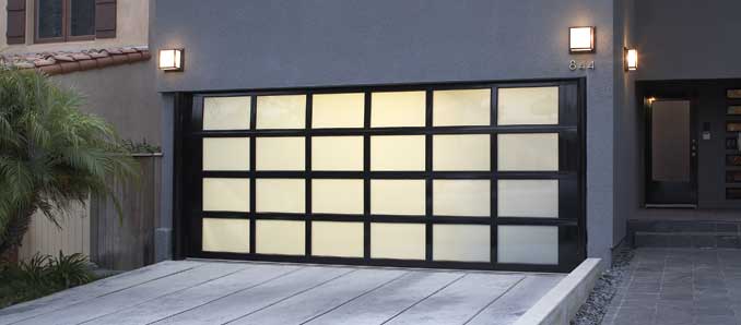 Small Frameless Anodized Aluminum Glass Garage Door 