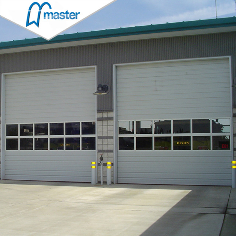 Fast Action PU Sandwich Panel Secure Insulated Industrial Folding Doors with Glass 