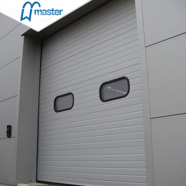 Heavy Duty Thermal Insulated Steel Overhead Sectional Industrial Doors with Windows 