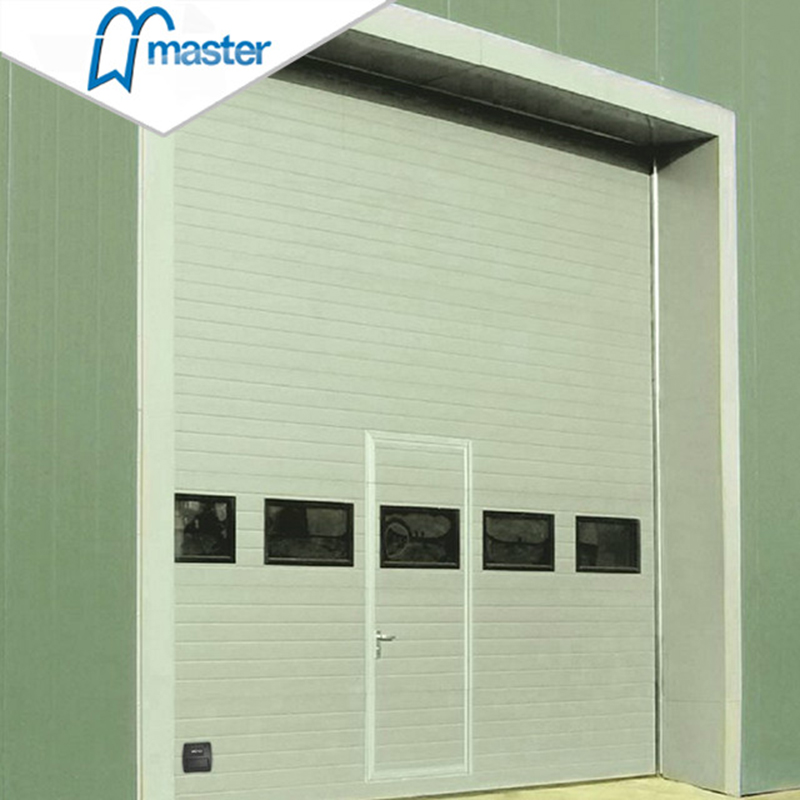 Automatic Wind Proof Steel Overhead Sectional Industrial Doors with Windows 